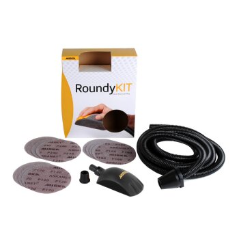 Mirka RoundyKit mit Absaugschlauch und Abranet 78 x 87 x 148 mm für Scheiben Ø 150 mm Grip gelocht (1Stk)